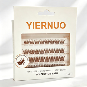 Cils en grappe marron 8-16 mm, extensions de cils individuels pour un volume naturel et un look spectaculaire - Product Image 1