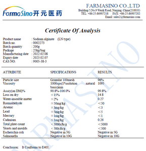 1000-1200 Cps <span class=keywords><strong>Sodium</strong></span> <span class=keywords><strong>Alginate</strong></span> Binder E401 <span class=keywords><strong>Sodium</strong></span> Alginates Kelas Industri Digunakan untuk Tekstil/Percetakan - Product Image 4