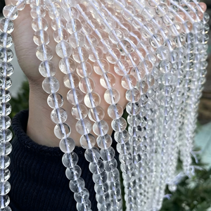 Perles <span class=keywords><strong>de</strong></span> cristal blanc naturel, perles <span class=keywords><strong>de</strong></span> quartz clair rondes, pierres précieuses en vrac pour la fabrication <span class=keywords><strong>de</strong></span> bijoux - Product Image 2