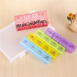1pcs nhựa cầm tay Hộp đựng lưu trữ Organizer 4 hàng 28 hình vuông 7 Ngày Hàng Tuần thuốc trường hợp - Product Image 4