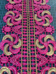 Bordado coche hueso encaje lentejuelas pestañas accesorios nupciales velo de boda muñeca decoración Material blanco - Product Image 2