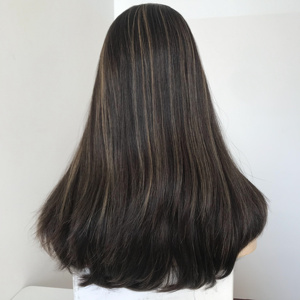 Lx138 Trung Quốc manufactal Châu Âu Chưa Qua Chế Biến Trinh Nữ Nhân Tóc Lớp Biểu Bì Một Chiều Dài Cơ Sở Lụa Kosher Do Thái Tóc Giả - Product Image 1