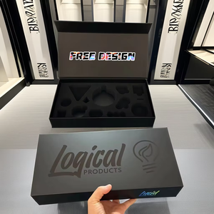 Biểu Tượng Tùy Chỉnh Có Thể Tái Chế Cứng Nhắc Bao Bì Đóng Cửa Hộp Màu Đen Quà Tặng Từ Giấy EVA Bọt Matt Cán Dập Nổi Mắt Kem - Product Image 2