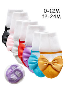 Chaussettes de sol en coton tricoté doux pour bébés filles de 0 à 2 ans, antidérapantes, à double nœud, collection printemps, offre spéciale - Product Image 2