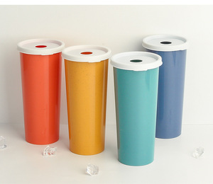 Eco-friendly Wheat Straw Straw Tumbler Large Capacity <b>Reusable</b> Drinking <b>Cup</b> <b>with</b> <b>Lid</b> for Office Outdoor School Travel - Product Image 2