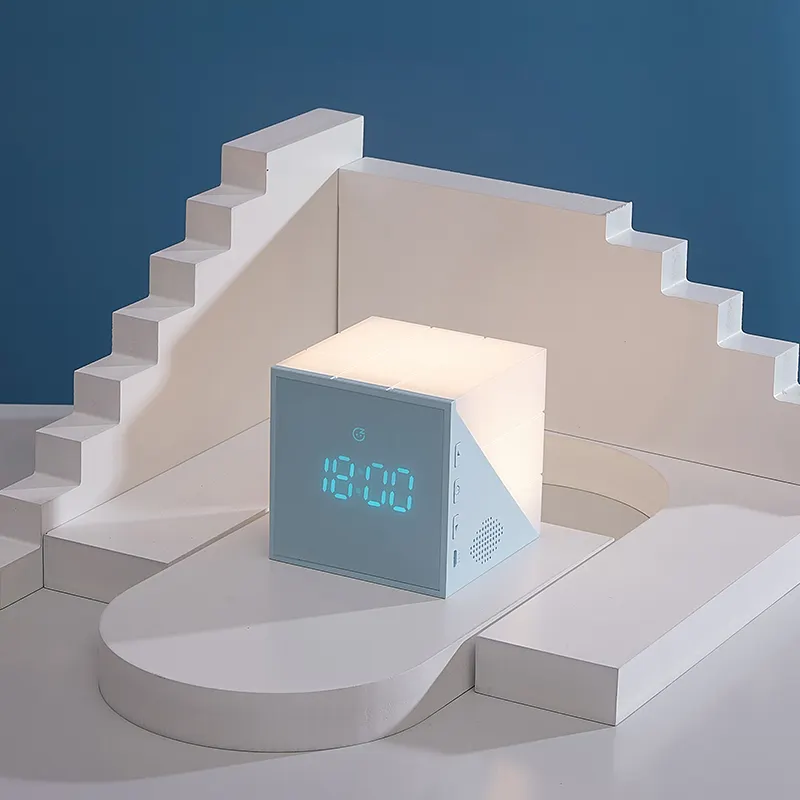 New Fashion Colorful Abs Alarm Clock Multi Function Digital Cube Alarm Clock