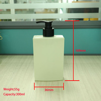 Flacon pulvérisateur plat carré en PET de 300 ml, fiable, pour désinfectant pour les mains, shampoing/après-shampoing, emballage pour soins de la peau