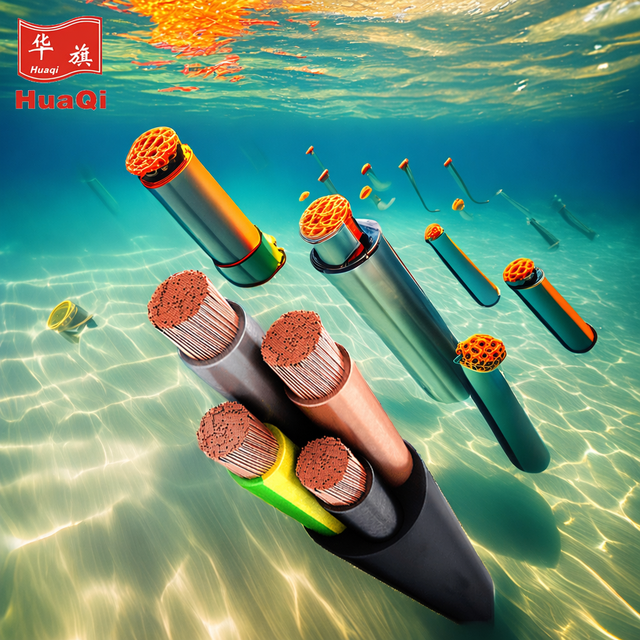 HUAQI H07RN8-F Copper Low Voltage 450/750V Flexible Rubber Submersible Pump Immersible Powercon Cable for Power Station 500m MOQ
