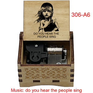 Boîte à musique vintage en bois à remonter « Do You Hear the People Sing » avec mouvement mécanique à 18 notes – Cadeau idéal pour enfants, <span class=keywords><strong>amis</strong></span> et familles - Product Image 2