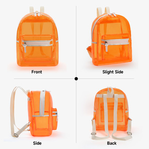 2026 NEW Large Tan Color Clear PVC Transparent School Bag <strong>Security</strong> <strong>Backpack</strong> for Students - Product Image 2