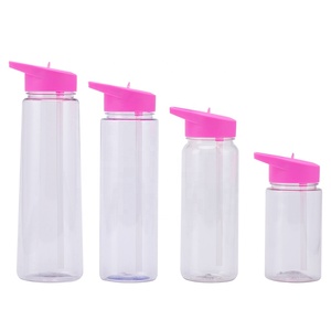 portable Eco Friendly 750ml BPA FREE Gym plain Clear transparent Tritan Drinking Plastic Sports Water Bottle With Straw