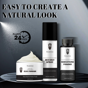 Kit de coiffure personnalisé Premium pour hommes Pommade volumatrice à l'argile en <span class=keywords><strong>poudre</strong></span> Spray au sel de mer pour modeler la texture des cheveux Ensemble de coiffure volumateur - Product Image 5