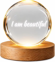 Sphère en cristal K9 polie sur mesure, lampe de nuit LED, boule de verre, décoration de bureau, cadeau pour chambre à coucher, bureau, méditation, motivation