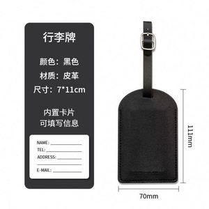 Custom Durable PU Leather Luggage <b>Tags</b> Customized Color Customer Logo Privacy Protection Geometric Pattern for Airport Suitcases - Product Image 3