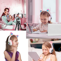 Auriculares plegables con orejas de gato, auriculares plegables con orejas de gato, auriculares
