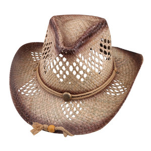 สีส้มคาวบอยหมวกสำหรับหมวกผู้หญิง Cowgirl หมวก Vented หมวกฟาง - Product Image 6