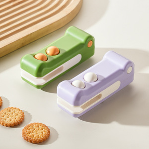 <b>Mini</b> Sealing <b>Machine</b> Green Purple Color Household Snack Packaging Tool With Magnetic Strip For Food Preservation - Product Image 2