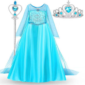 FH652 Halloween princesa Elsa disfraz vestido niñas pequeñas fiesta de cumpleaños reina Cosplay Aurora Moana 3 piezas TV película - Product Image 3