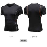 T-shirt de compression à manches courtes à séchage rapide pour hommes, chemise de compression pour entraînement de course à pied, couche de base de compression pour basket-ball