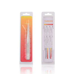 Gros personnalisé en acier inoxydable point courbe outils de beauté sourcil cils pince à épiler marque privée cils pince à épiler applicateur - Product Image 2