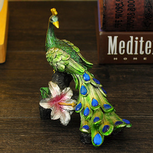 Wholesale Custom <strong>Peacock</strong> <strong>Sculpture</strong> Gold Black <strong>Peacock</strong> Garden Ornaments Polyresin Animal Statue for Home Decoration - Product Image 4