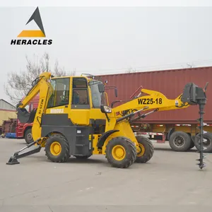 Heracles Atv Backhoe Excavator Wheel Loader With Hammer Breaker