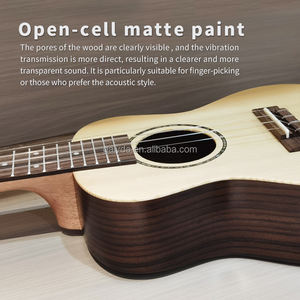 Venta Directa de Fábrica, Ukelele Soprano Acústico de 23 Pulgadas con Tapa de Abeto, Mástil de Caoba y Fondo de Palisandro, Estilo Hawaiano - Product Image 3