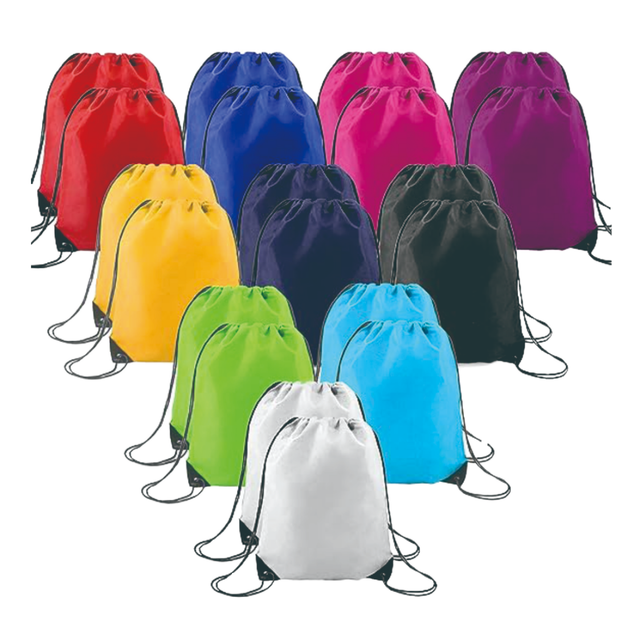 Custom Logo Drawstring Waterproof Shoe Bags Nylon Gym Drawstring Travel Bag Polyester Promotional Shopping Bag