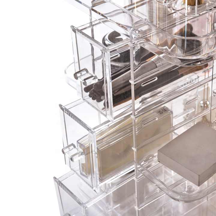 2024 Fun Multi-Function 360 Degree Rotation Makeup Organizer Plastic Rectangle Storage Box