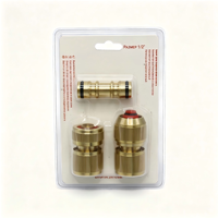 Kit de raccords rapides en laiton 1/2 pouce pour tuyau d'arrosage, avec raccord coupe-eau et raccord de réparation pour tuyau, accessoires d'irrigation pour tuyaux d'eau de jardin