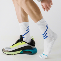 Chaussettes de course d'hiver pour hommes, sans coutures, à séchage rapide, antibactériennes, en coton, avec semelle en tissu éponge professionnelle, ODM