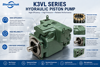 Pompe à piston hydraulique série K3VL, pompe à piston axial variable pour excavatrice, chargeuse, grue et machines industrielles