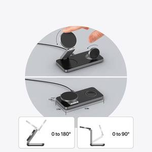 <span class=keywords><strong>Nuevo</strong></span> Cargador Inalámbrico Portátil 3 en 1 para <span class=keywords><strong>iPhone</strong></span> 15 Pro Max 16, para Teléfonos Móviles, Auriculares y Relojes, Base de Carga de 15W - Product Image 4