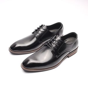 Chaussures en cuir pour hommes printemps, style Derby polyvalent et décontracté, à bout carré, pour affaires et trajets quotidiens, avec bout large - Product Image 1