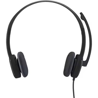 Casque filaire stéréo Logitech H151 avec annulation active du bruit, étanche IPX6, commande tactile, pour usage professionnel/bureau, multi-appareils