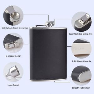 Mini Botella de Acero Inoxidable de Alta Calidad de 8 Oz con Embudo, Diseño Portátil para Camping y Senderismo, Caja de Regalo Estilo Americano - Product Image 5