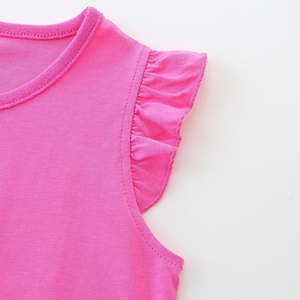 Set di <span class=keywords><strong>Abbigliamento</strong></span> Casual Estivo per Bambine, Moda Personalizzata con Stampa, Set Traspirante in Cotone con Top e Pantaloncini - Product Image 4