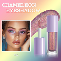 Ensemble d'ombres à paupières liquides multichromes iridescentes sirène, paillettes métalliques arc-en-ciel pour le visage et les yeux