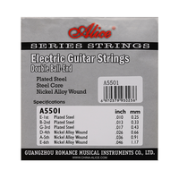 Alice String A5501 Plated Steel Plain String Nickel Alloy Winding Electric Guitar Strings with Double Ball-End