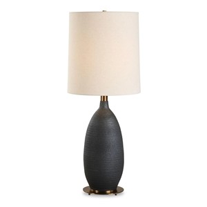 Light Gray Speckled Teardrop Ceramic Modern Table Lamp | Minimalist Neutral Lighting for Hotel Office & Study Space - Product Image 5