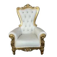 Chaise de trône moderne en bois massif blanc à dossier haut pour reine/roi Durable et élégante pour les hôtels Mariages Fêtes Salles de séjour