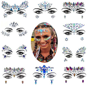 Autocollants de <span class=keywords><strong>tatouage</strong></span> corporel en <span class=keywords><strong>diamant</strong></span> Fournisseurs d'autocollants de <span class=keywords><strong>tatouage</strong></span> de visage de fête 3D en strass temporaires étanches pour femmes filles hommes - Product Image 3