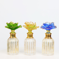 Botol parfum kaca kristal bunga warna-warni unik kualitas tinggi botol kosong dengan kemasan