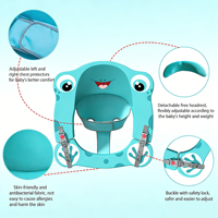 Bouée de bain et flotteur pour bébé WaterDream bleu personnalisé non gonflable avec fonction de sécurité, matériau PVC OEM/ODM, logo et couleur personnalisables