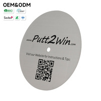 Placas de Identificación Redondas con Código QR, Número de Serie e Instrucciones de Marca de Golf, Marcadas con Láser, con un Solo Orificio Central