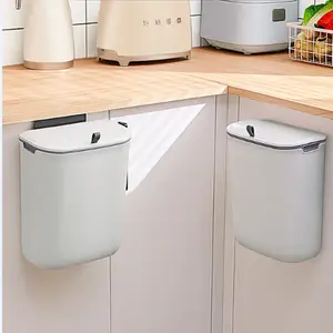 Kitchen Compost Bin for Counter Top or Under Sink Hanging Small Trash Can with Lid for Cupboard Bathroom Bedroom Office Camping