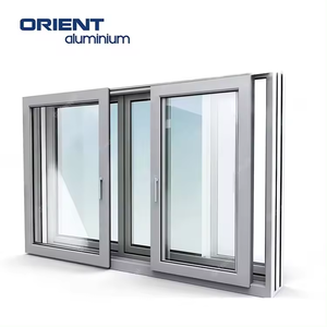 <span class=keywords><strong>Acheter</strong></span> Design Moderne Bon Prix Double Vitrage Trois Rail Conception Impact Double Verre Teinté Portes et fenêtres coulissantes en aluminium - Product Image 5