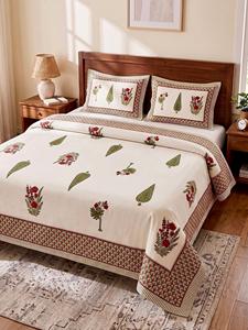 Draps de lit king size en coton, aspect naturel, avec 2 taies d'oreiller réversibles, pour chambre à coucher et chambre d'amis, en vente directe d'usine. - Product Image 5