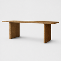 Ensemble de table à manger convertible TrustHome moderne en chêne et cuir écologique, 7 pièces, avec chaises à dossier plein