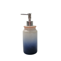 Distributeur de savon en céramique bleu clair dégradé oriental bon marché bouteilles de shampoing accessoires de salle de bains pour la décoration d'hôtel et de maison